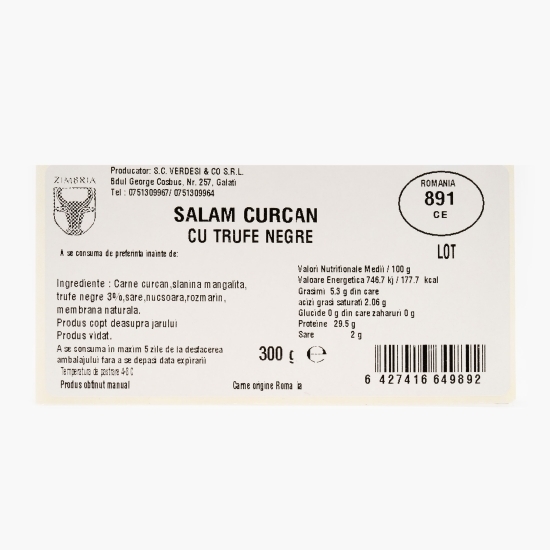 Salam curcan cu trufe negre 300g