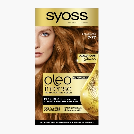 Vopsea de păr permanentă fără amoniac Oleo Intense, 7-77 Roșu Ghimbir, 115 ml