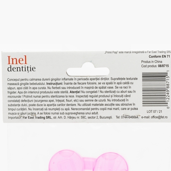 Inel gingival cu biluțe, mov, +3 luni