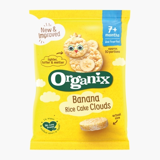Rondele ecologice din orez cu banane, 7+ luni, 40g