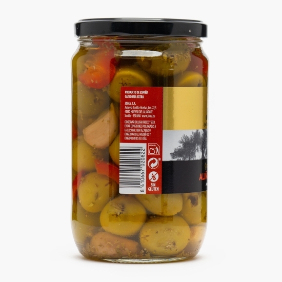 Măsline verzi cu condimente clasice, fără sâmburi 680g