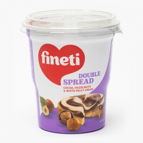 Cremă tartinabilă cu cacao, alune de pădure și lapte Double Spread 400g