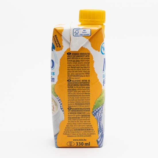 Smântână lichidă UHT fără lactoză pentru gătit 330ml