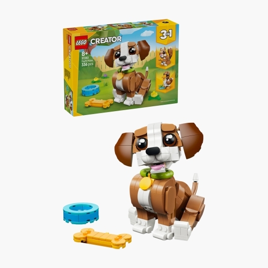 Animale adorabile: Cățeluș jucăuș, 31382 Creator 3in1, 336 piese, +8 ani