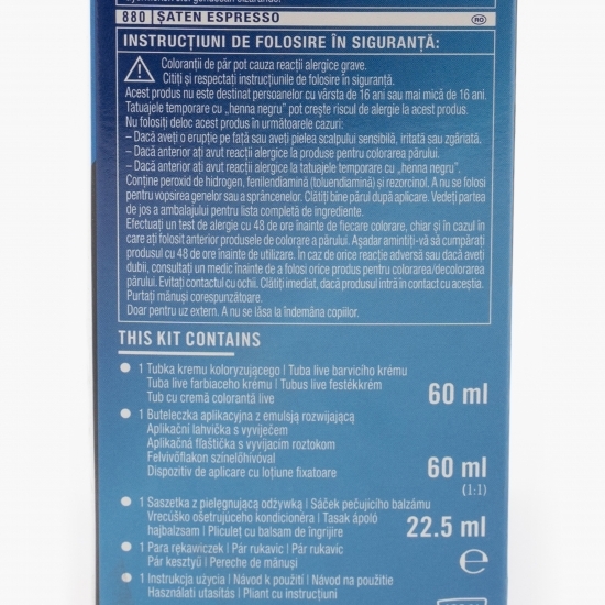 Vopsea de păr permanentă pentru bărbați 880 Șaten espresso 142.5ml