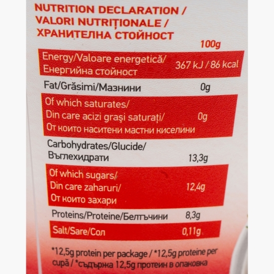 Iaurt grecesc cu căpșune, 0% grăsime, 150g