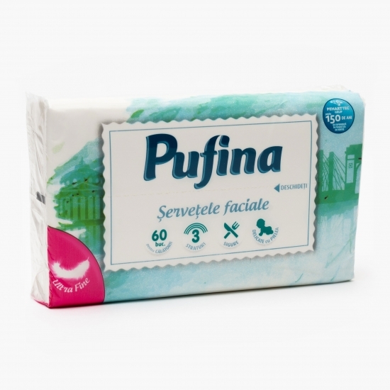 Șervețele faciale travel pack 3 straturi 60 buc