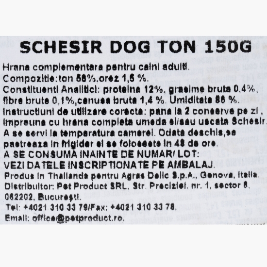 Hrană umedă pentru câini, 150g, cu ton în jeleu