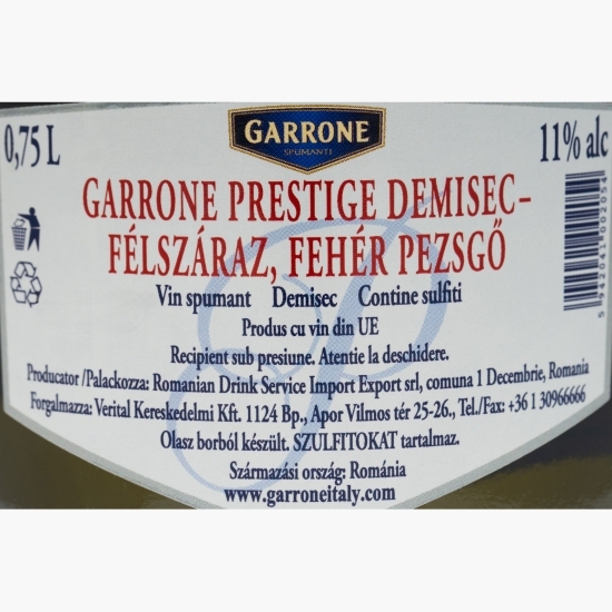 Vin spumant demisec Prestige, 11%, 0.75l