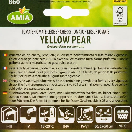 Semințe tomate Yellow Pear 0.5g