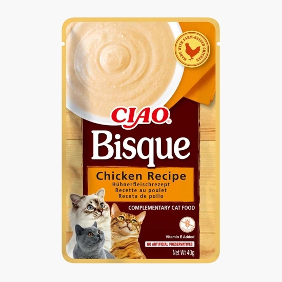 Hrană umedă pentru pisici Ciao Bisque Pui 40g