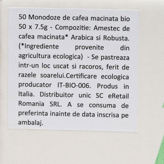 Monodoze de cafea măcinată eco, 50 buc