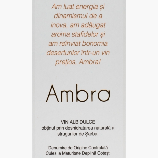 Vin alb dulce Ambra Șarba, 13%, 0.375l