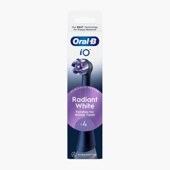 Rezerve periuță de dinți electrică iO Radiant White, compatibile doar cu seria iO, 4 buc, negru