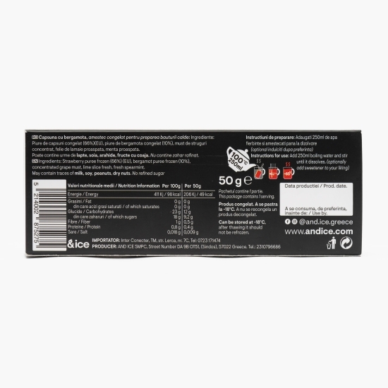 Băutură caldă din piure de căpșuni și bergamotă 50g