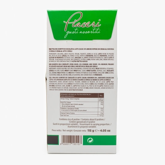Praline asortate de ciocolată cu lapte 115g
