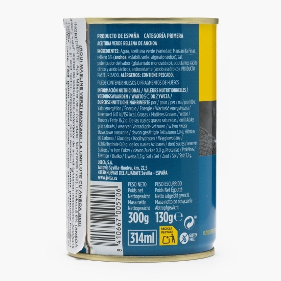 Măsline verzi Manzanilla umplute cu anșoa 300g