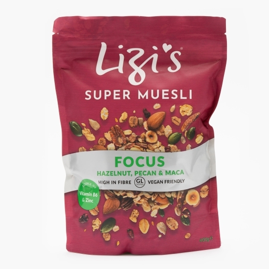Super musli alune de pădure, nuci pecan și maca Focus 400g