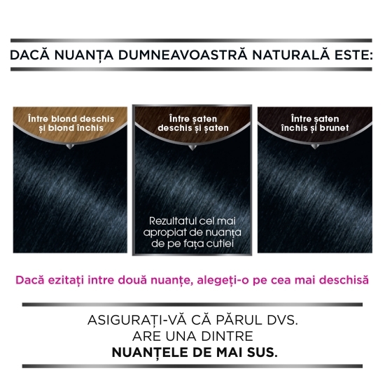 Vopsea de păr permanentă fără amoniac 1.10 Negru safir 112ml