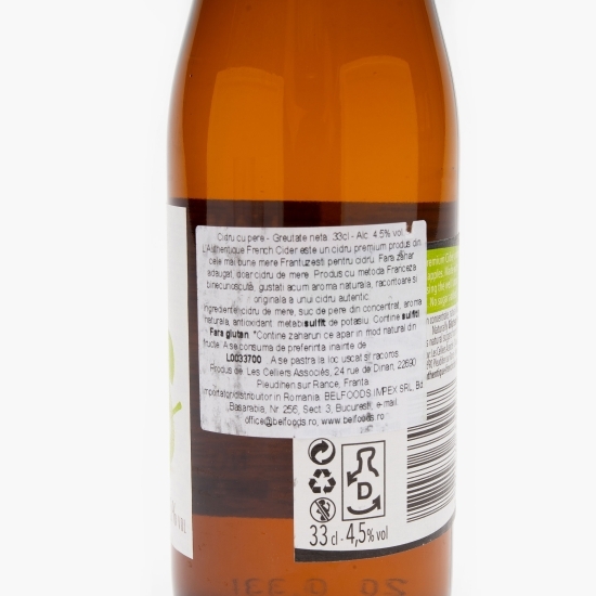 Cidru natural cu mere și pere sticlă 0.33l