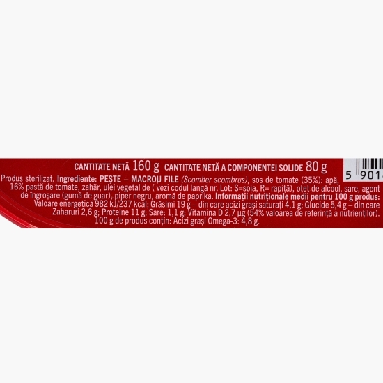 Macrou în sos tomat 160g