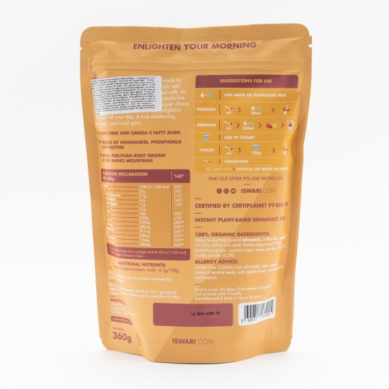 Mic dejun instant eco cu maca și vanilie 360g