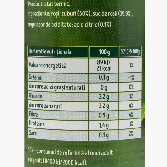 Roșii decojite cuburi 425ml
