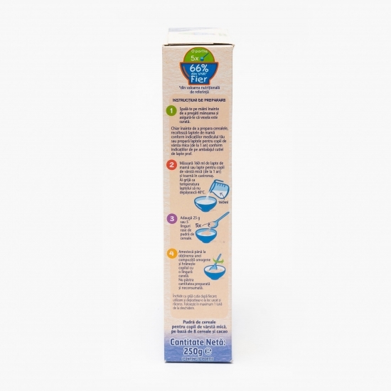 Mix 8 cereale și cacao, 12-36 luni, 250g