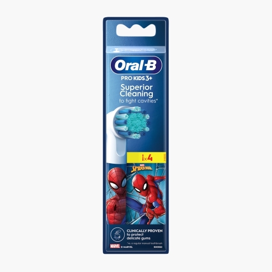 Rezerve periuță de dinți electrică pentru copii Pro Kids Spiderman +3 ani 4 buc