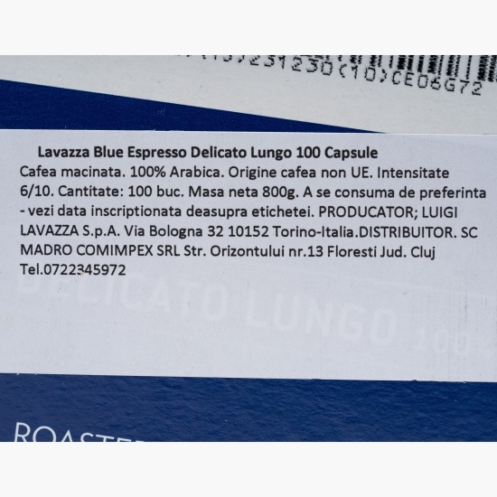 Blue Espresso Delicato Lungo, 100 băuturi, capsule cafea 