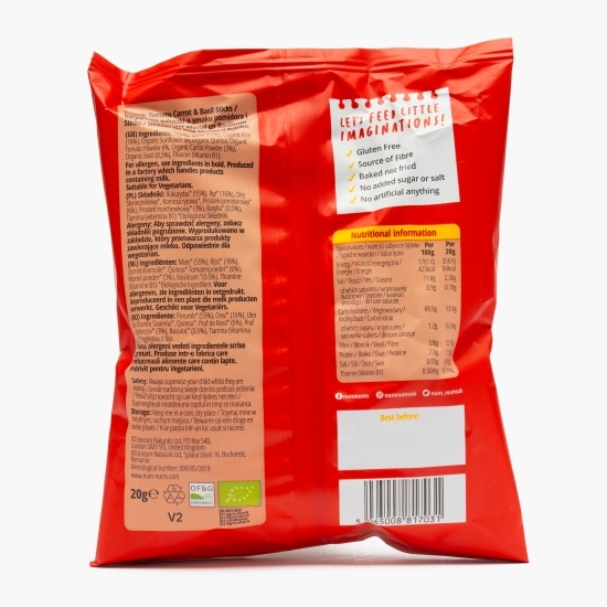 Sticksuri eco cu roșii și busuioc 20g, +7 luni