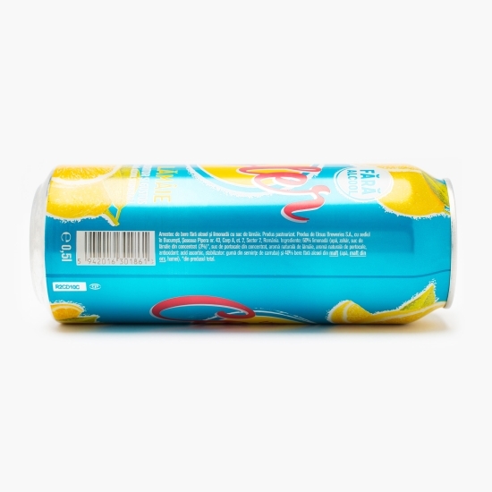 Bere blondă fără alcool cu aromă de lămâie doză 0.5l