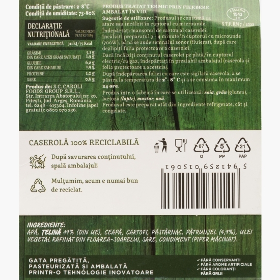 Supă-cremă de țelină cu pătrunjel 350g