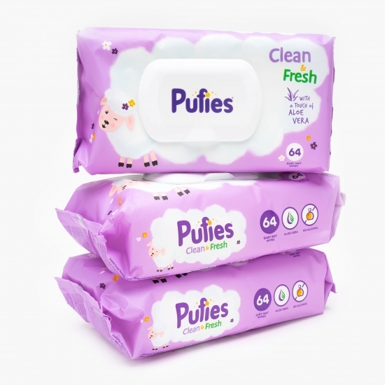 Șervețele umede pentru bebeluși Clean & Fresh 12x64 buc