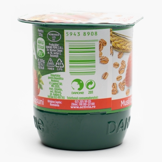 Iaurt cu musli și căpșuni 125g