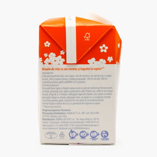 Smântână lichidă UHT pentru gătit, 32% grăsime, 500ml