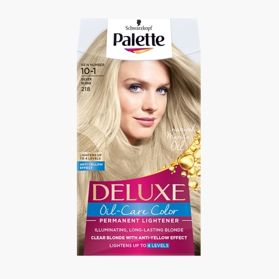 Vopsea de păr permanentă Deluxe Oil-Care Color, 218 silver blond, 135ml