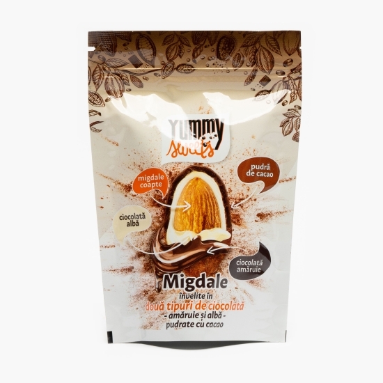 Migdale învelite în două tipuri de ciocolată 100g