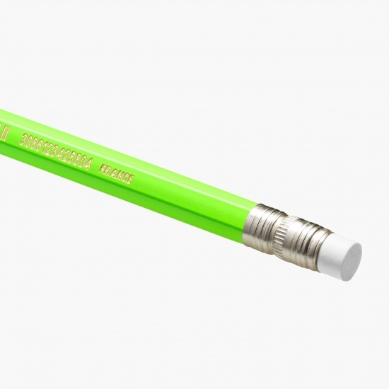 Set 4 creioane grafit Evolution Fluo cu radieră