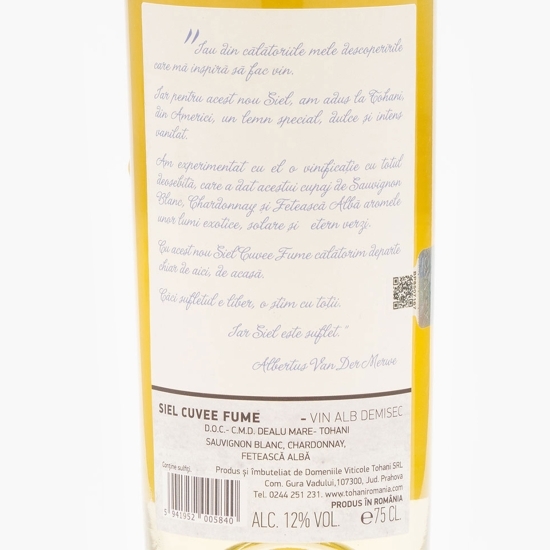 Vin alb demisec Cuvee Fume, 12%, 0.75l