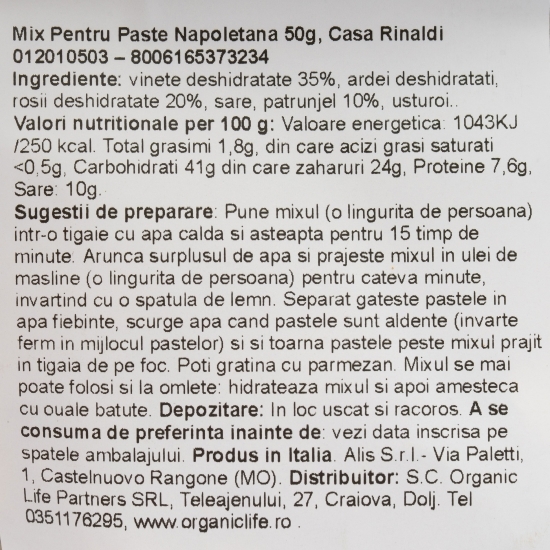 Mix condimente pentru paste Napoletana 50g