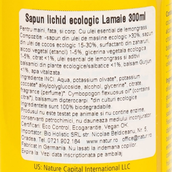 Săpun lichid bio, lămâie 300ml