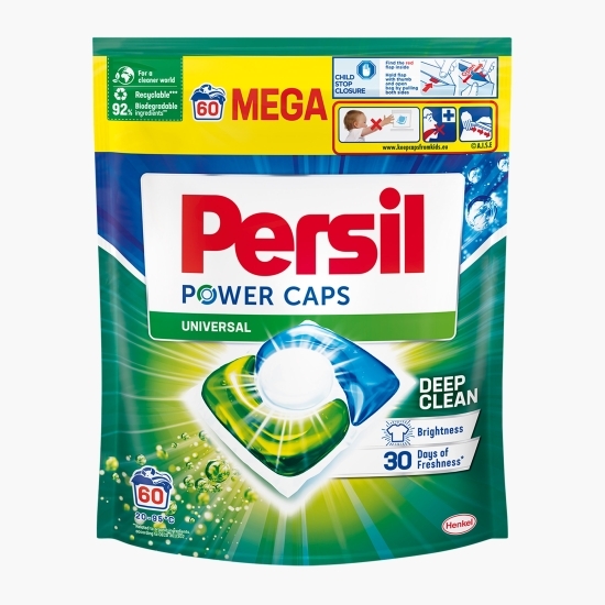 Detergent de rufe capsule Power Caps Universal Deep Clean, 60 spălări