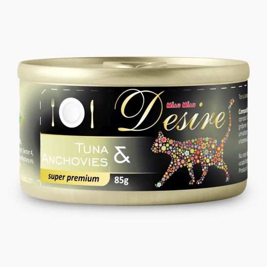 Hrană umedă pentru pisici adulte, cu ton și anșoa 85g