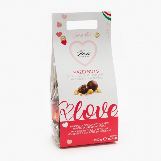 Praline cu ciocolată cu lapte și cremă de alune de pădure 250g 
