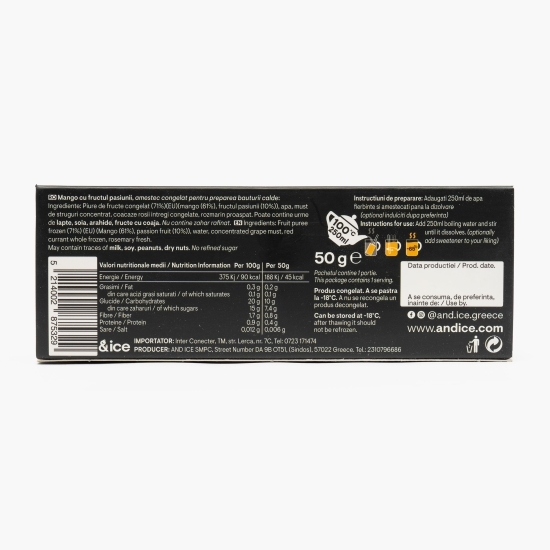 Băutură caldă din piure de mango și fructul pasiunii 50g