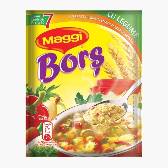 Borș pudră cu legume și tărâțe de grâu 70g