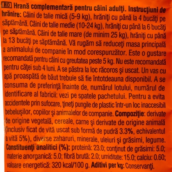 Frolic Twistos recompense pentru câini, 105g, cu carne de vită 