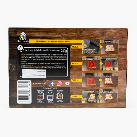 Blat de pizza tip Teglia Romana 20x30cm, 280g