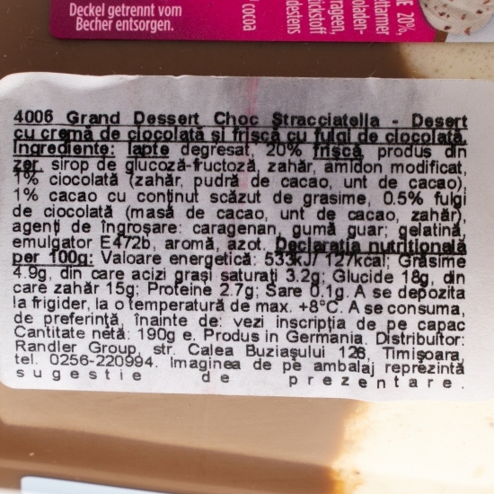 Desert ciocolată și stracciatella 190g